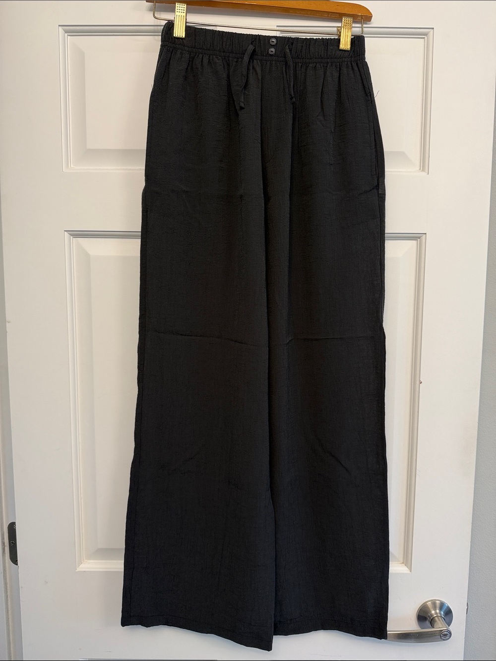 Zara Black Wide Leg Elastic Waist Pants Girls size 13-14